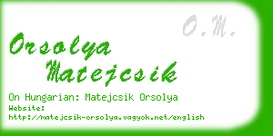 orsolya matejcsik business card